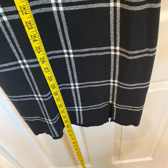 Abercrombie and Fitch Black White Plaid Knit Mock Neck Dress Size Small LONG - Picture 7 of 9